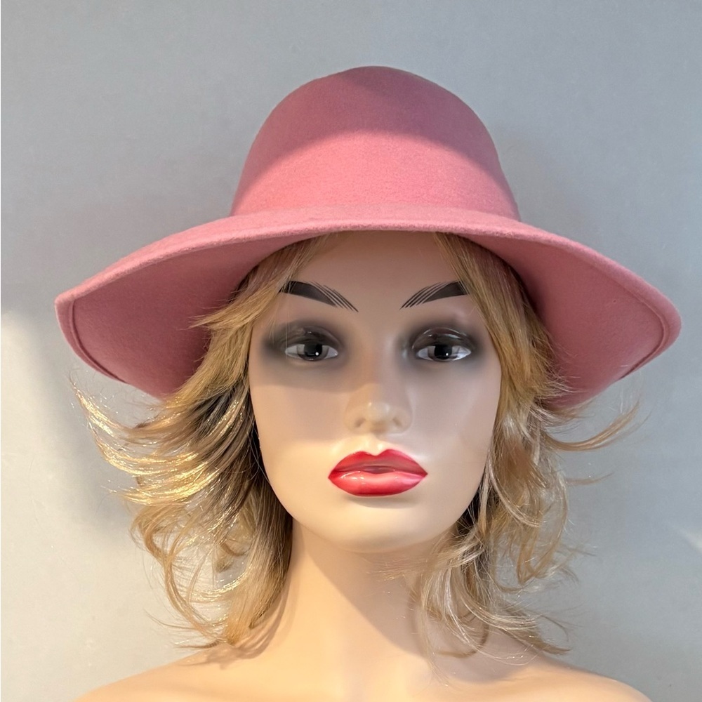 Vintage Bollman Dusty Rose Wool Felt Fedora/Floppy Hat 60’s - 70’s Chapeau Rose - Picture 5 of 10